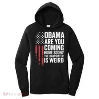 Obama The Babysitter Is Weird Funny Women's Hoodie thumb 0
