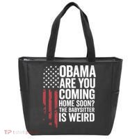 Obama The Babysitter Is Weird Funny Tote Bag thumb 0
