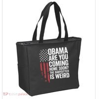 Obama The Babysitter Is Weird Funny Tote Bag thumb 2