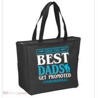 Only The Best Dads Get Promoted To Grandpa Tote Bag thumb 2