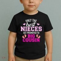 Only The Best Nieces Get Promoted To Big Cousin Toddler T-Shirt thumb 2