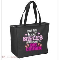 Only The Best Nieces Get Promoted To Big Cousin Tote Bag thumb 2