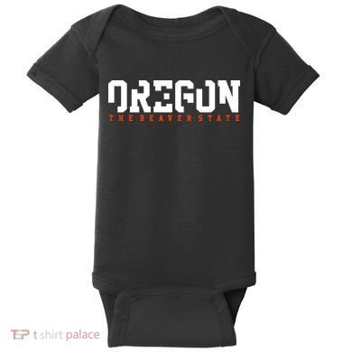 Oregon The Beaver State Cool Logo Baby Bodysuit