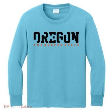 Oregon The Beaver State Cool Logo Kids Long Sleeve Shirt