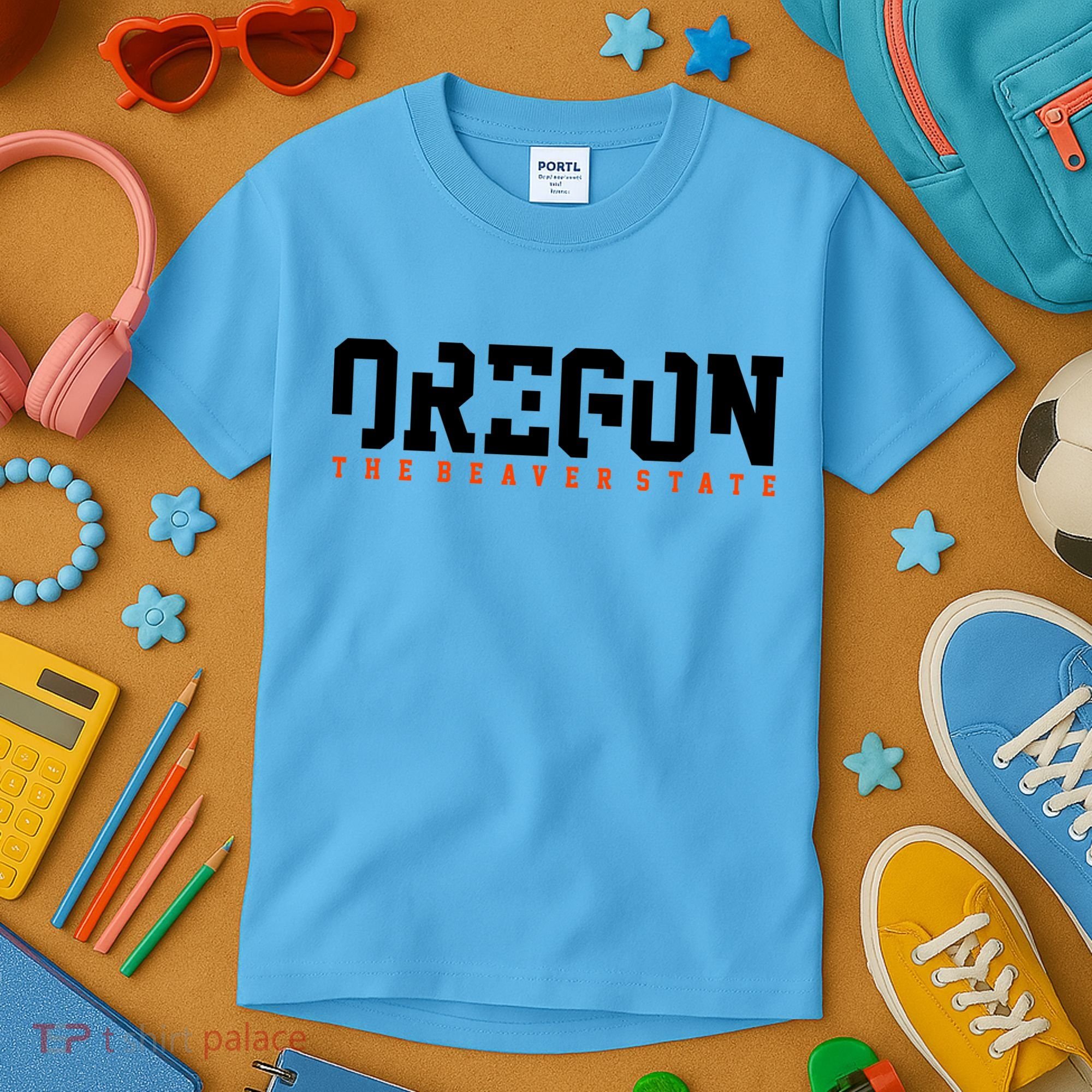 Oregon The Beaver State Cool Logo Kids T-Shirt