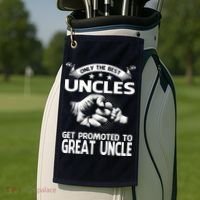 Only The Best Uncles Get Promoted To Great Uncle Golf Towel thumb 2