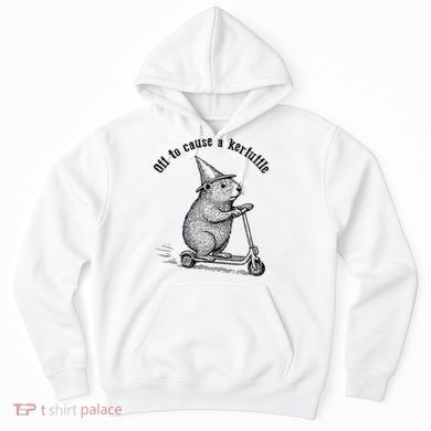 Off To Cause A Kerfuffle Capybara Scooter Chaos Hoodie