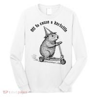 Off To Cause A Kerfuffle Capybara Scooter Chaos Long Sleeve Shirt thumb 0