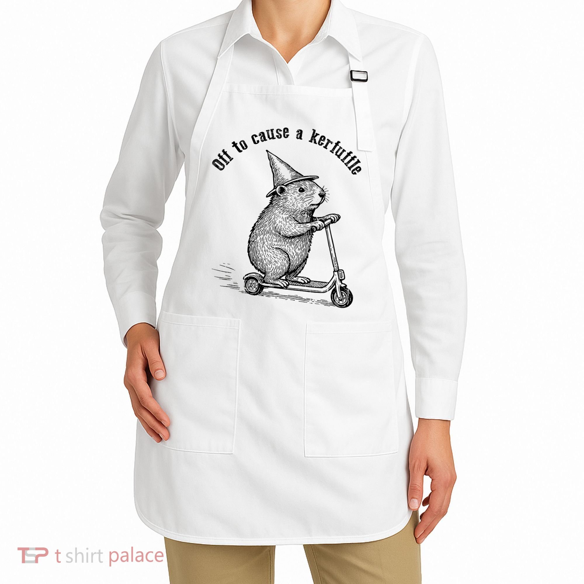 Off To Cause A Kerfuffle Capybara Scooter Chaos Apron