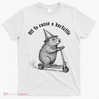 Off To Cause A Kerfuffle Capybara Scooter Chaos T-Shirt