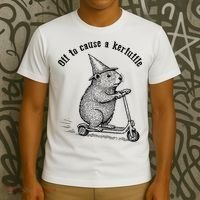 Off To Cause A Kerfuffle Capybara Scooter Chaos T-Shirt thumb 3