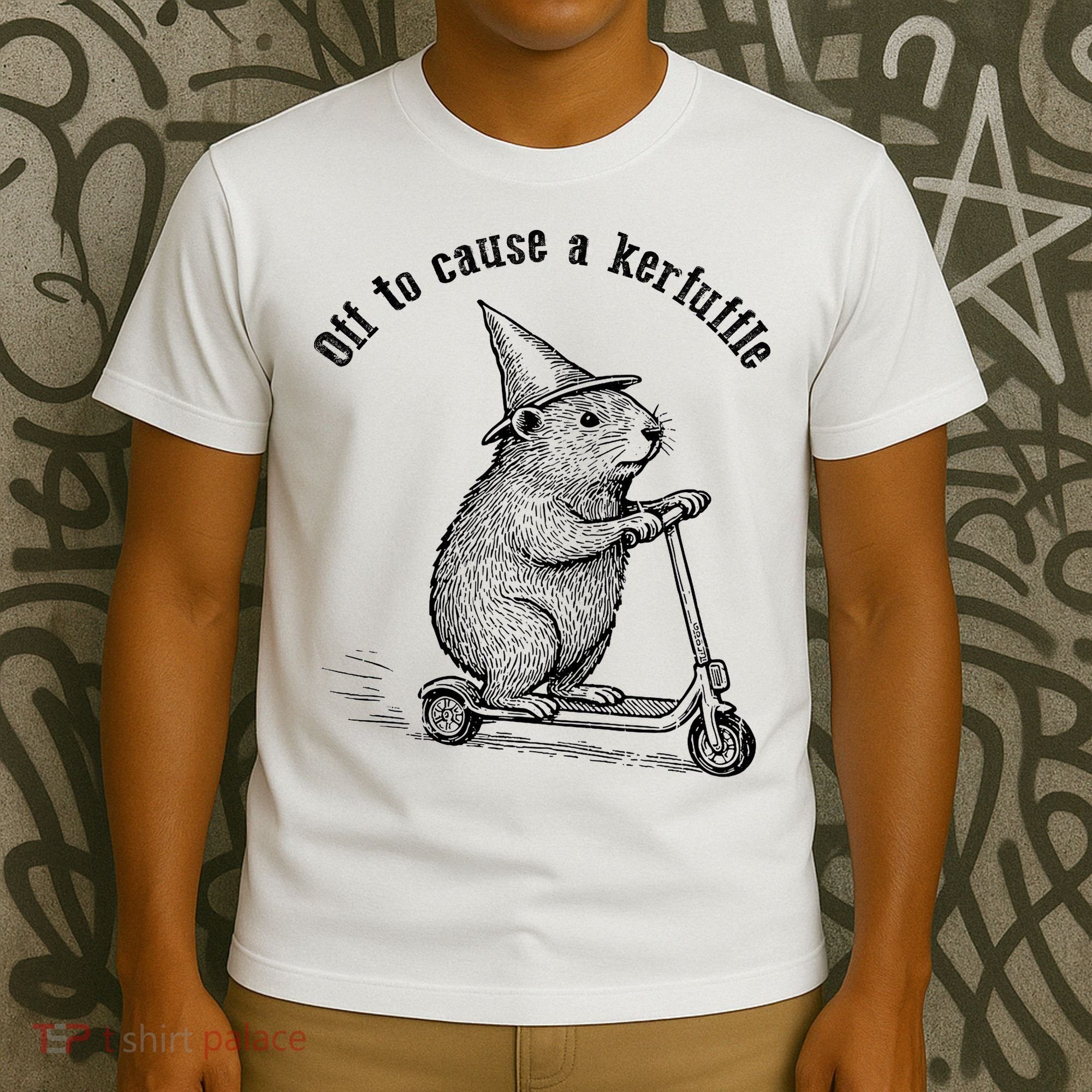 Off To Cause A Kerfuffle Capybara Scooter Chaos T-Shirt