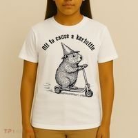 Off To Cause A Kerfuffle Capybara Scooter Chaos T-Shirt thumb 4