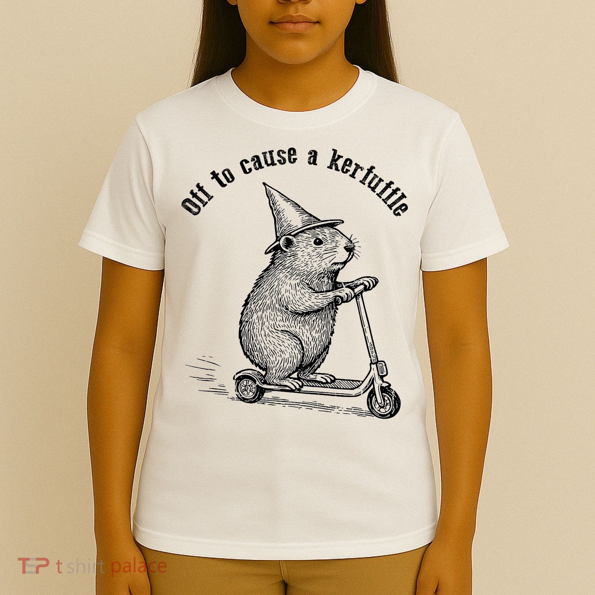 Off To Cause A Kerfuffle Capybara Scooter Chaos T-Shirt