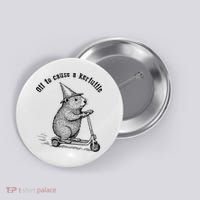 Off To Cause A Kerfuffle Capybara Scooter Chaos Button thumb 0