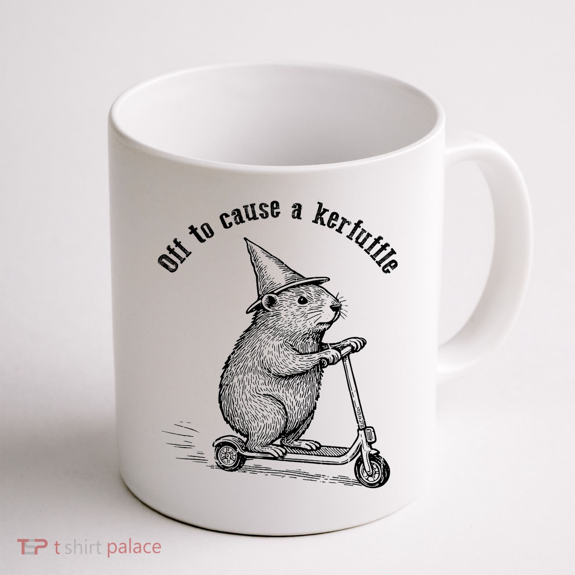 Off To Cause A Kerfuffle Capybara Scooter Chaos Coffee Mug