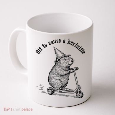Off To Cause A Kerfuffle Capybara Scooter Chaos Coffee Mug
