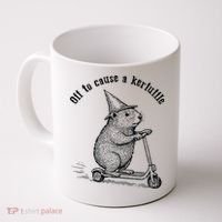 Off To Cause A Kerfuffle Capybara Scooter Chaos Coffee Mug thumb 0