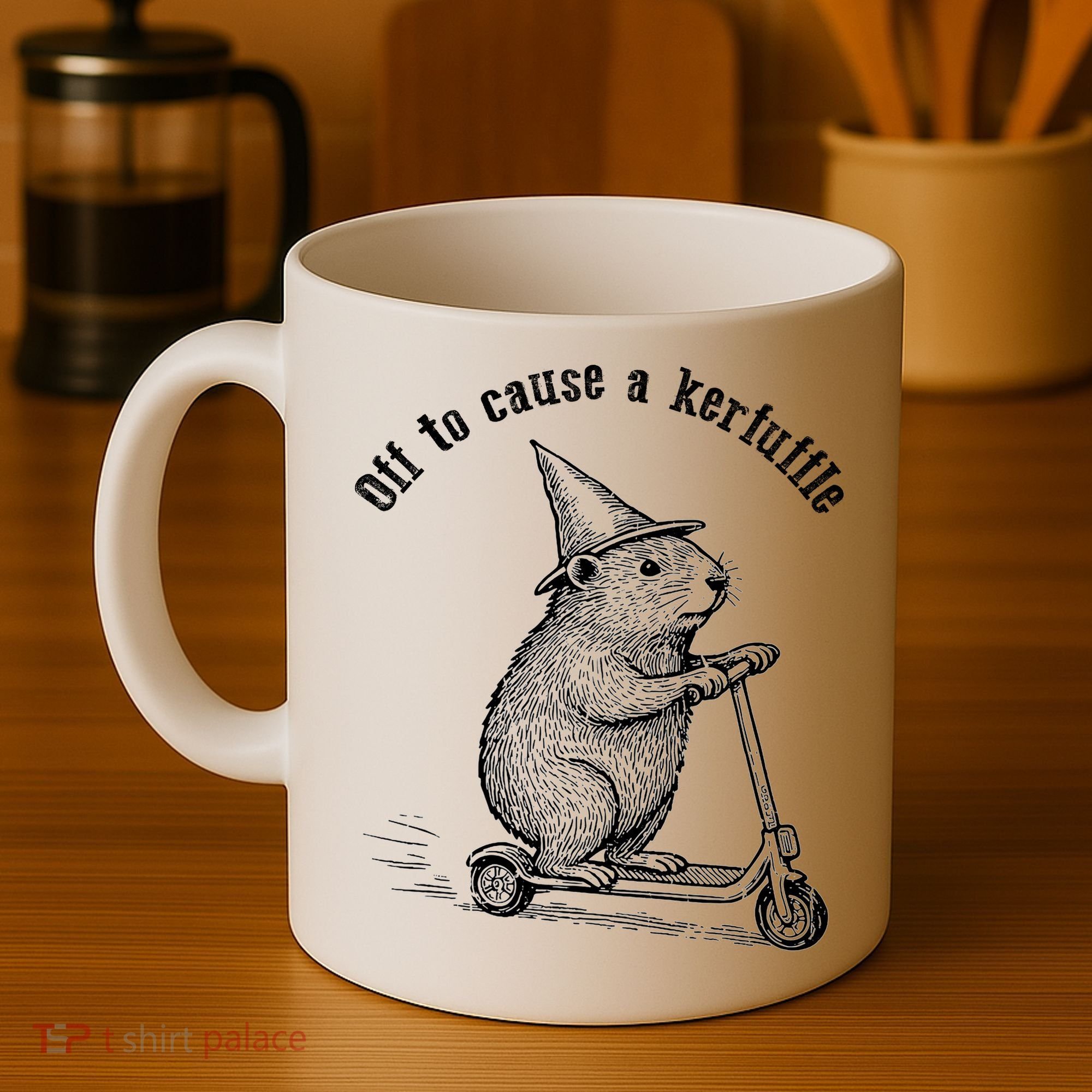 Off To Cause A Kerfuffle Capybara Scooter Chaos Coffee Mug