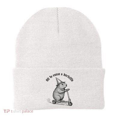 Off To Cause A Kerfuffle Capybara Scooter Chaos Beanie