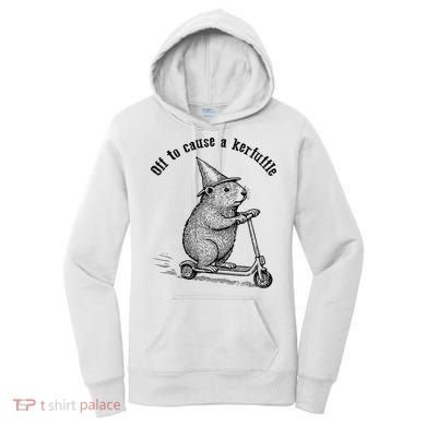 Off To Cause A Kerfuffle Capybara Scooter Chaos Women's Hoodie
