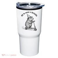 Off To Cause A Kerfuffle Capybara Scooter Chaos Tumbler thumb 0