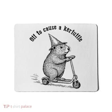 Off To Cause A Kerfuffle Capybara Scooter Chaos Mousepad