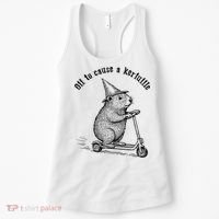 Off To Cause A Kerfuffle Capybara Scooter Chaos Women's Tank Top thumb 0