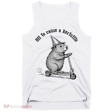 Off To Cause A Kerfuffle Capybara Scooter Chaos Tank Top