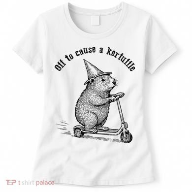 Off To Cause A Kerfuffle Capybara Scooter Chaos Women's T-Shirt