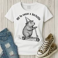 Off To Cause A Kerfuffle Capybara Scooter Chaos Women's T-Shirt thumb 3