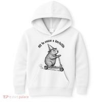 Off To Cause A Kerfuffle Capybara Scooter Chaos Kids Hoodie thumb 0