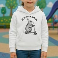 Off To Cause A Kerfuffle Capybara Scooter Chaos Kids Hoodie thumb 3