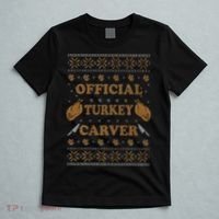 O.fficial Turkey Carver  Funny Thanksgiving Ugly T-Shirt thumb 5