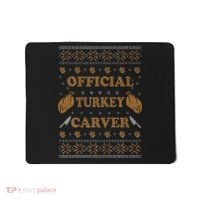 O.fficial Turkey Carver  Funny Thanksgiving Ugly Mousepad thumb 0