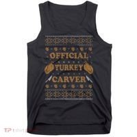 O.fficial Turkey Carver  Funny Thanksgiving Ugly Tank Top thumb 0