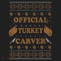 O.fficial Turkey Carver  Funny Thanksgiving Ugly Golf Towel thumb 3