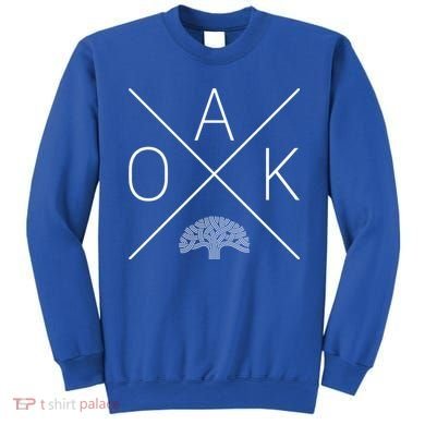 Oak Tree Cross Design (Grey) Gift Oakland California Gift Sweatshirt