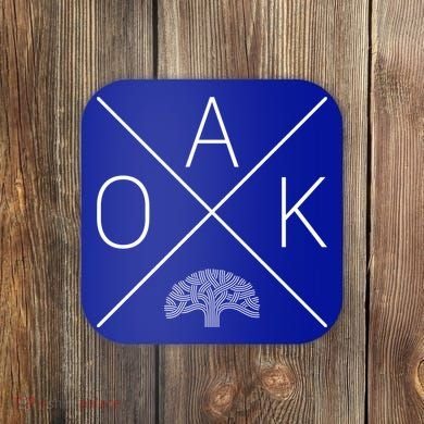 Oak Tree Cross Design (Grey) Gift Oakland California Gift Coaster