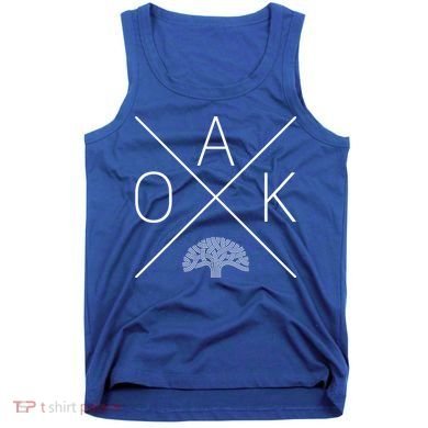 Oak Tree Cross Design (Grey) Gift Oakland California Gift Tank Top