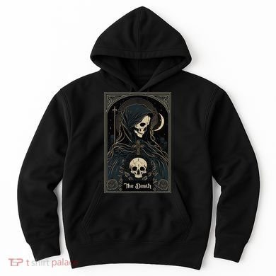 Occult Tarot Card The Death Skeleton Goth Dark Witchcraft Hoodie