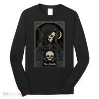 Occult Tarot Card The Death Skeleton Goth Dark Witchcraft Long Sleeve Shirt thumb 0