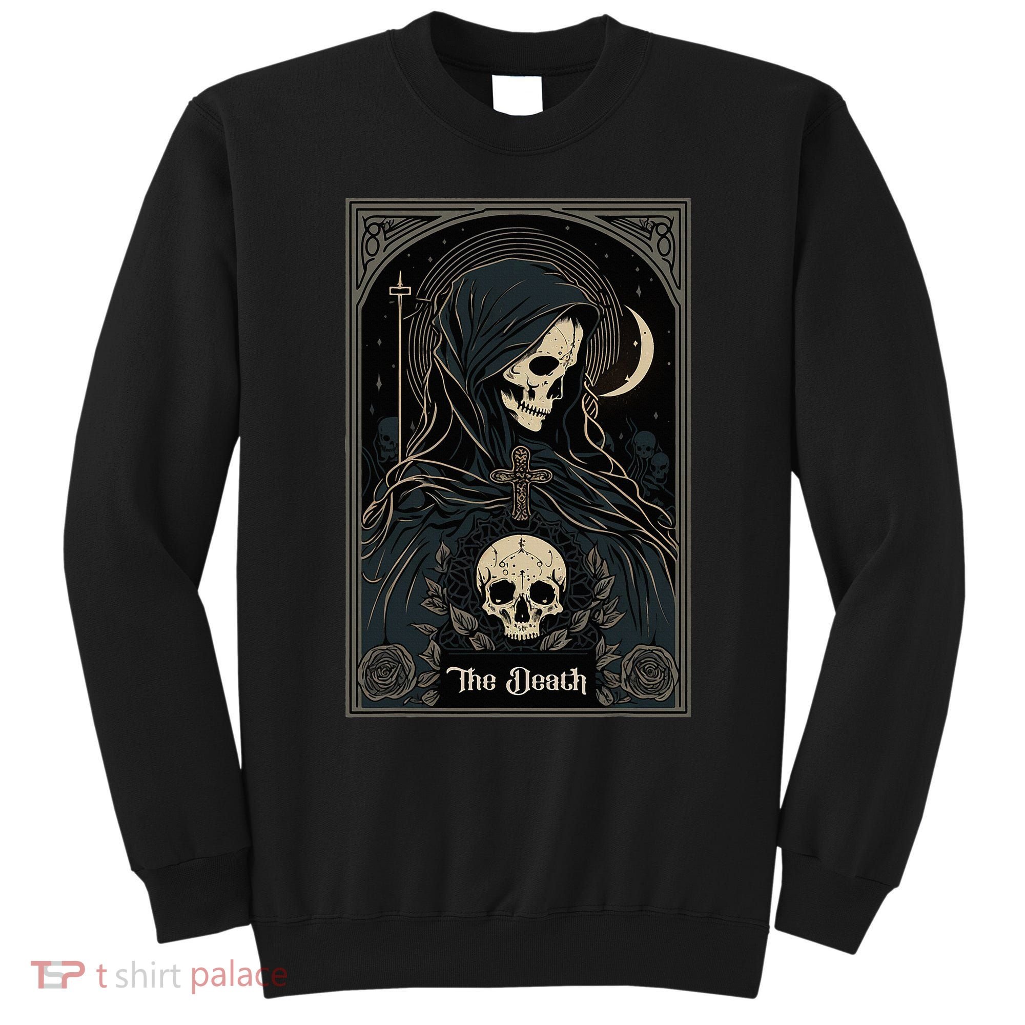 Occult Tarot Card The Death Skeleton Goth Dark Witchcraft Sweatshirt