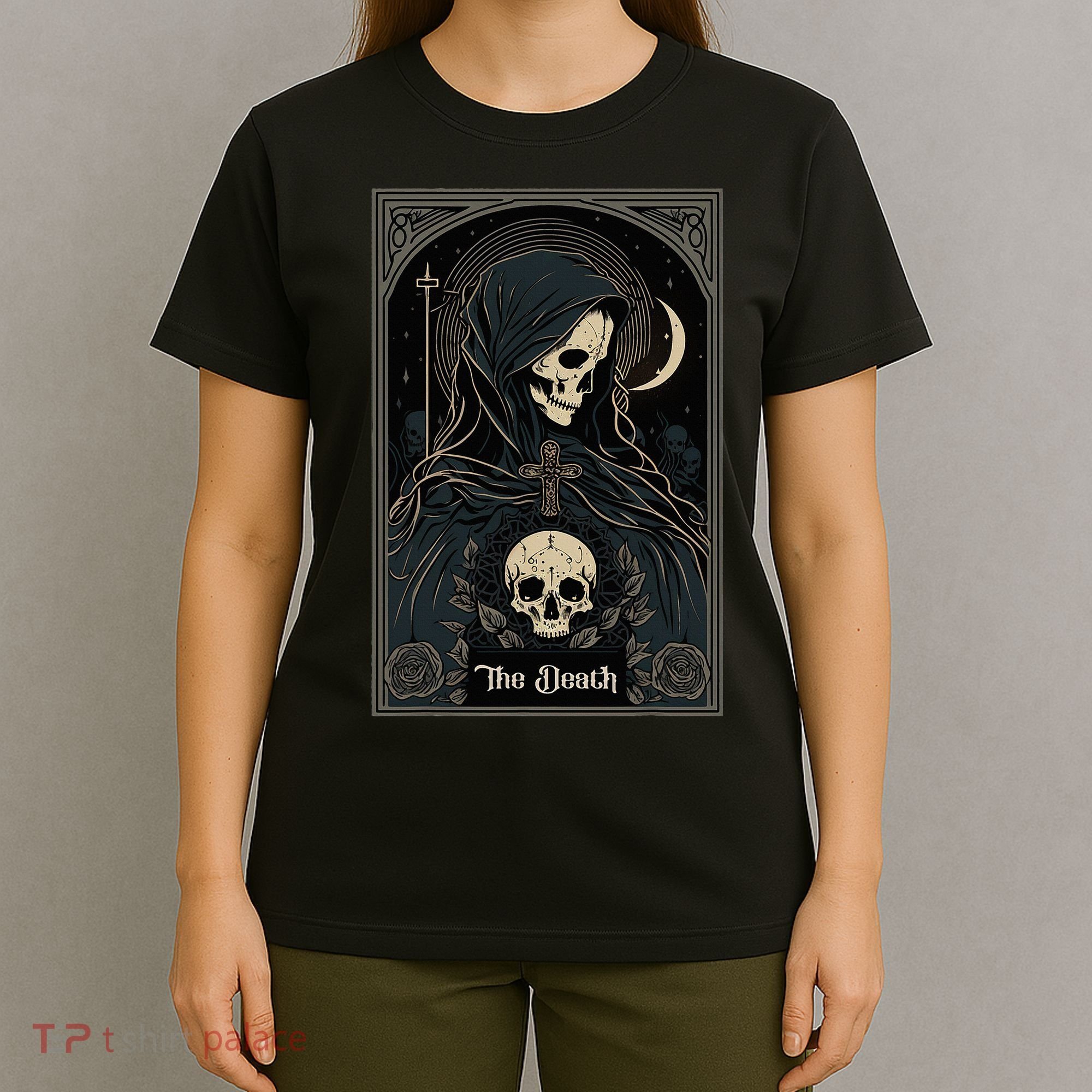Occult Tarot Card The Death Skeleton Goth Dark Witchcraft T-Shirt
