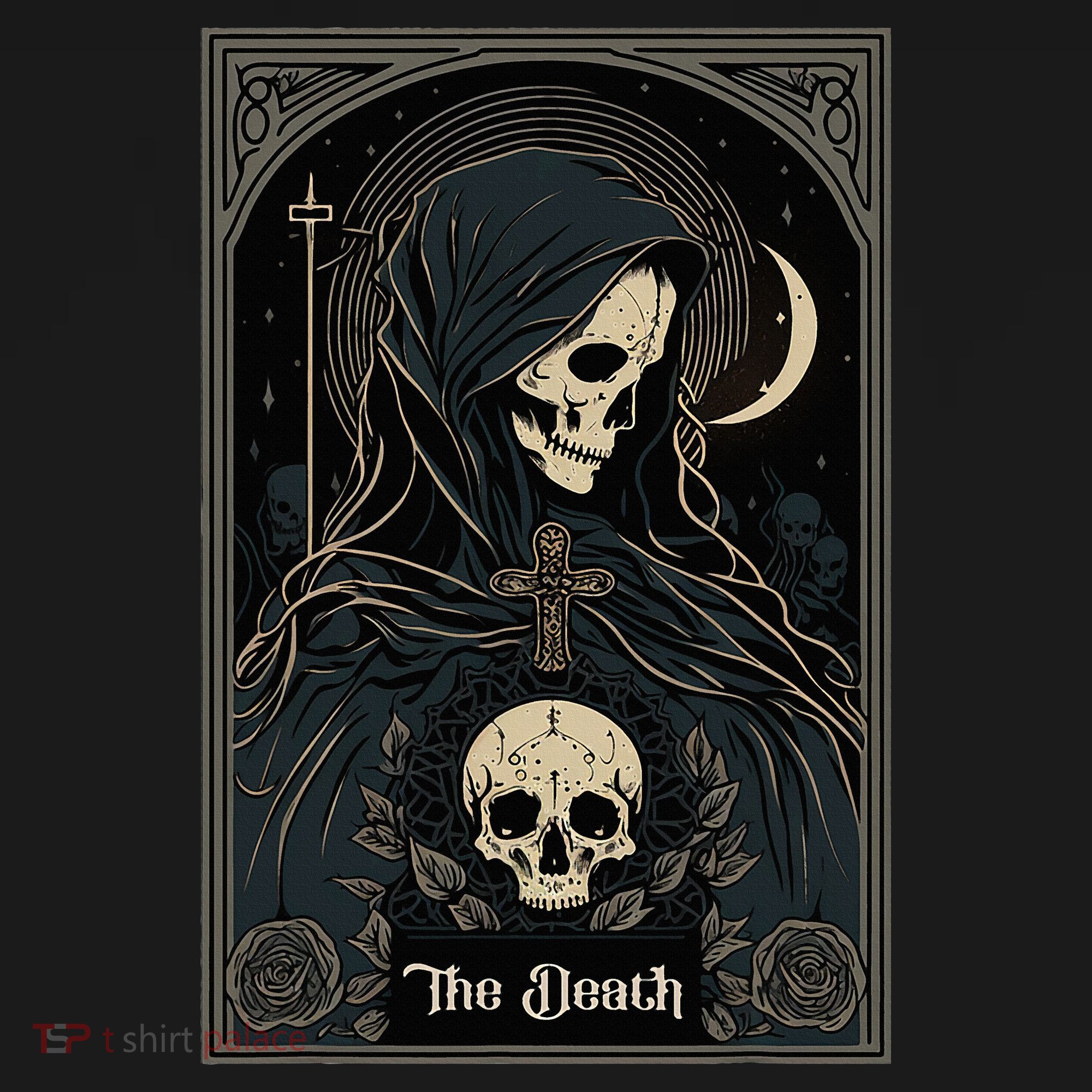 Occult Tarot Card The Death Skeleton Goth Dark Witchcraft T-Shirt