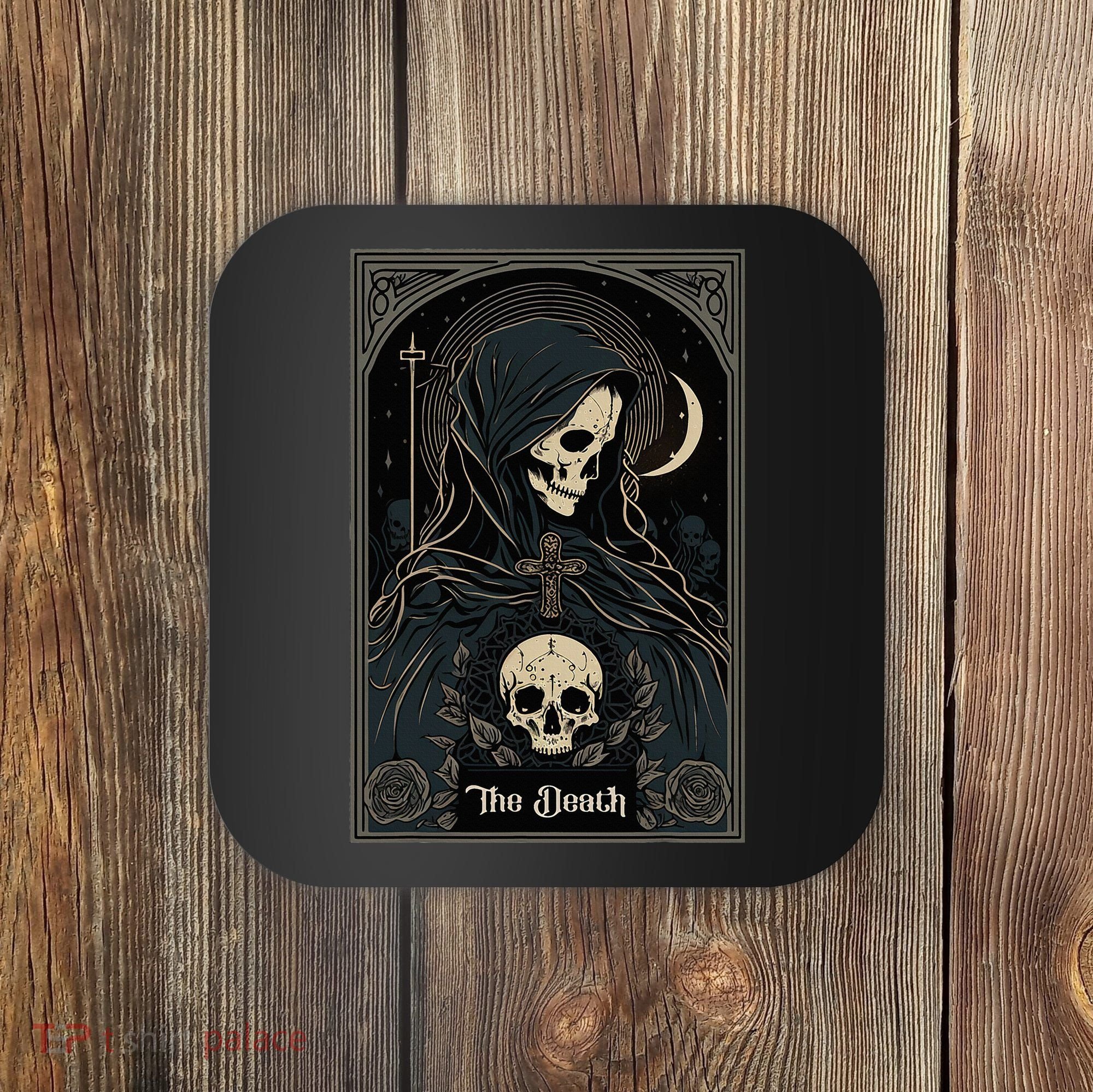 Occult Tarot Card The Death Skeleton Goth Dark Witchcraft Coaster