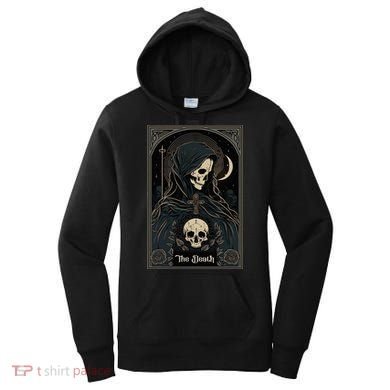 Occult Tarot Card The Death Skeleton Goth Dark Witchcraft Women's Hoodie