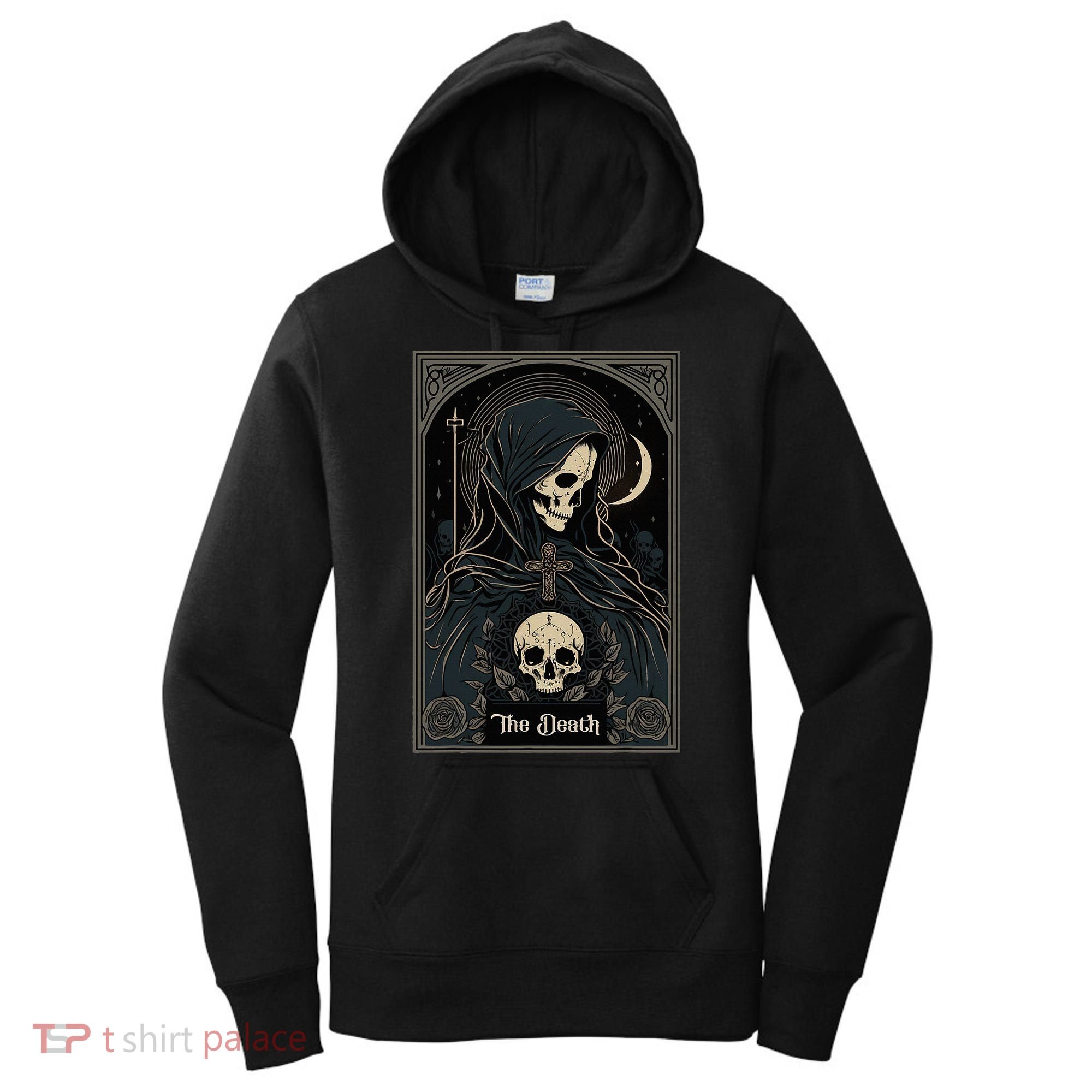 Occult Tarot Card The Death Skeleton Goth Dark Witchcraft Women's Hoodie
