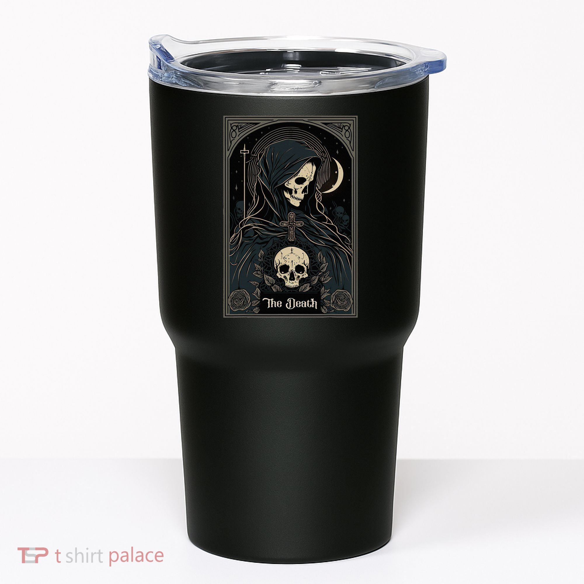 Occult Tarot Card The Death Skeleton Goth Dark Witchcraft Tumbler