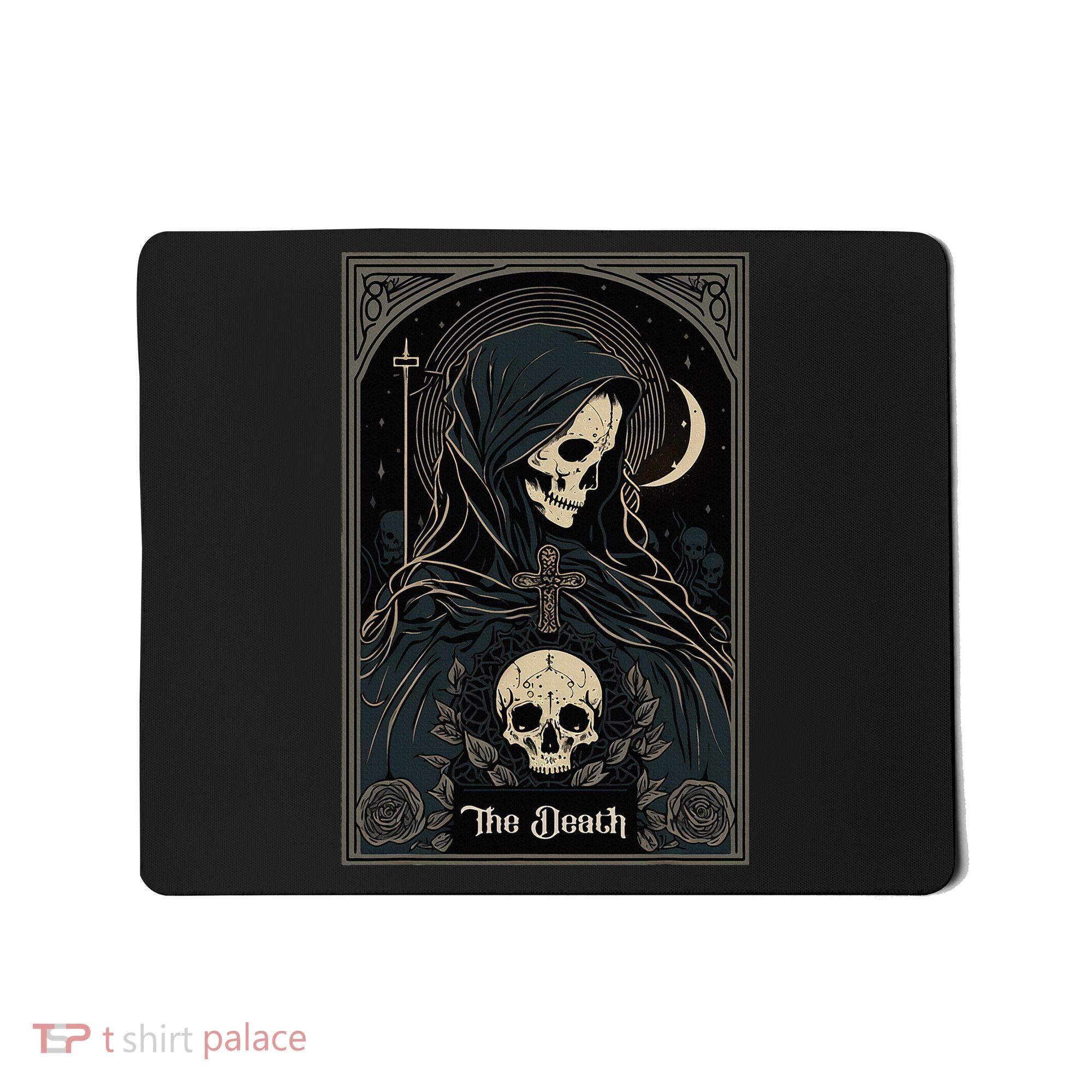 Occult Tarot Card The Death Skeleton Goth Dark Witchcraft Mousepad